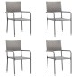 vidaXL Juego de comedor jardín 5 pzas ratán sintético acero gris negro