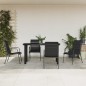 vidaXL Juego de comedor para jardín 5 piezas acero y textilene negro vidaXL Juego de comedor para jardín 5 piezas acero y textilene negro
