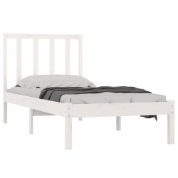 vidaXL Estructura de cama madera maciza de pino blanco 90x200 cm