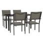 vidaXL Juego de comedor para jardín 5 piezas acero y textilene negro vidaXL Juego de comedor para jardín 5 piezas acero y textilene negro