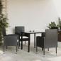 vidaXL Juego de comedor de jardín 5 pzas ratán sintético y acero negro