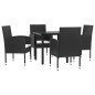 vidaXL Juego de comedor de jardín 5 pzas ratán sintético y acero negro