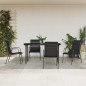 vidaXL Juego de comedor para jardín 5 piezas acero y textilene negro vidaXL Juego de comedor para jardín 5 piezas acero y textilene negro
