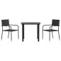 vidaXL Juego de comedor para jardín 3 piezas ratán sintético y acero vidaXL Juego de comedor para jardín 3 piezas ratán sintético y acero