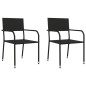 vidaXL Juego de comedor para jardín 3 piezas ratán sintético y acero vidaXL Juego de comedor para jardín 3 piezas ratán sintético y acero