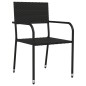 vidaXL Juego de comedor para jardín 3 piezas ratán sintético y acero vidaXL Juego de comedor para jardín 3 piezas ratán sintético y acero
