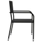 vidaXL Juego de comedor para jardín 3 piezas ratán sintético y acero vidaXL Juego de comedor para jardín 3 piezas ratán sintético y acero