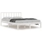 vidaXL Estructura de cama de madera maciza de pino blanco 135x190 cm vidaXL Estructura de cama de madera maciza de pino blanco 135x190 cm