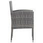 vidaXL Juego de comedor jardín 5 pzas ratán sintético acero gris negro