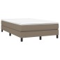 vidaXL Cama box spring con colchón tela gris taupe 120x200 cm