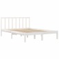 vidaXL Estructura de cama de madera maciza de pino blanco 135x190 cm vidaXL Estructura de cama de madera maciza de pino blanco 135x190 cm