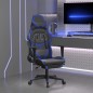 vidaXL Silla gaming con reposapiés cuero sintético negro azul vidaXL Silla gaming con reposapiés cuero sintético negro azul