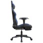 vidaXL Silla gaming con reposapiés cuero sintético negro azul vidaXL Silla gaming con reposapiés cuero sintético negro azul