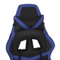 vidaXL Silla gaming con reposapiés cuero sintético negro azul vidaXL Silla gaming con reposapiés cuero sintético negro azul