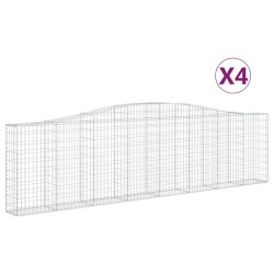 vidaXL Cestas de gaviones 4 uds forma de arco hierro 400x30x100/120 cm