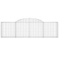vidaXL Cestas de gaviones 5 uds forma de arco hierro 300x30x80/100 cm