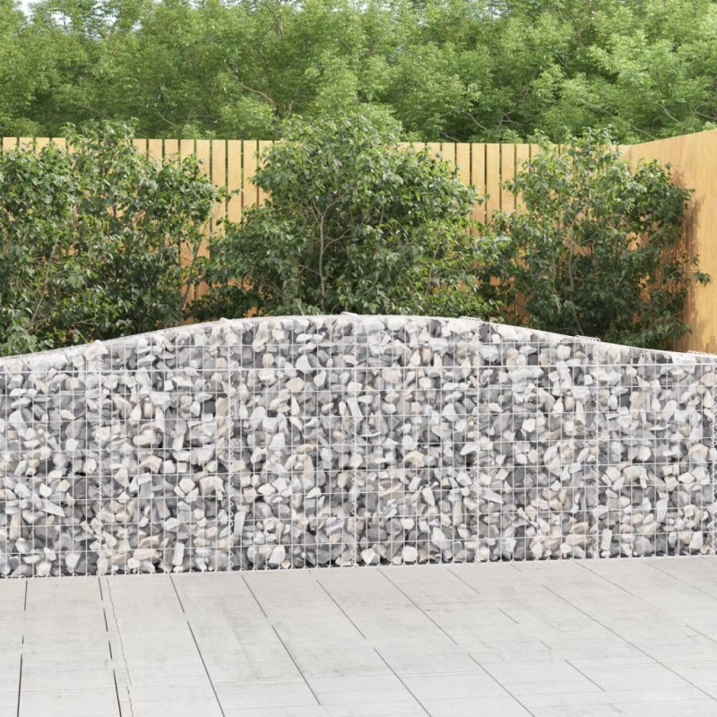 vidaXL Cestas de gaviones 3 uds forma de arco hierro 400x30x80/100 cm vidaXL Cestas de gaviones 3 uds forma de arco hierro 400x30x80/100 cm