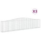 vidaXL Cestas de gaviones 3 uds forma de arco hierro 400x30x80/100 cm vidaXL Cestas de gaviones 3 uds forma de arco hierro 400x30x80/100 cm