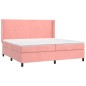 vidaXL Cama box spring colchón y LED terciopelo rosa 200x200 cm vidaXL Cama box spring colchón y LED terciopelo rosa 200x200 cm