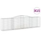 vidaXL Cestas de gaviones 15 uds forma de arco hierro 400x50x100/120cm vidaXL Cestas de gaviones 15 uds forma de arco hierro 400x50x100/120cm