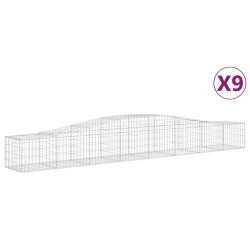 vidaXL Cestas de gaviones 9 uds forma de arco hierro 400x50x40/60 cm