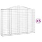 vidaXL Cestas gaviones 5 uds forma de arco hierro 200x30x140/160 cm vidaXL Cestas gaviones 5 uds forma de arco hierro 200x30x140/160 cm
