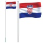 vidaXL Mástil y bandera de Croacia aluminio 6,23 m