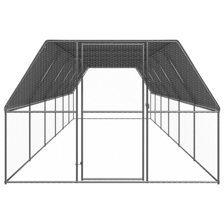 vidaXL Jaula gallinero de exterior de acero galvanizado 3x12x2 m