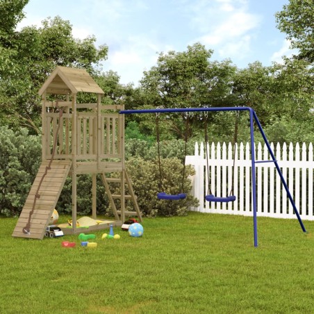 vidaXL Parque infantil de exterior madera de pino impregnada