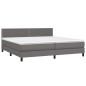 vidaXL Cama box spring con colchón cuero sintético gris 200x200 cm vidaXL Cama box spring con colchón cuero sintético gris 200x200 cm