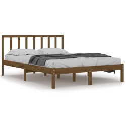 vidaXL Estructura de cama madera maciza de pino marrón miel 120x200 cm