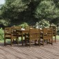 vidaXL Set de comedor de jardín 7 pzas madera maciza pino marrón miel