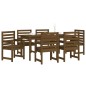 vidaXL Set de comedor de jardín 7 pzas madera maciza pino marrón miel