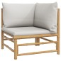 vidaXL Set de muebles de jardín 5 piezas bambú y cojines gris claro vidaXL Set de muebles de jardín 5 piezas bambú y cojines gris claro