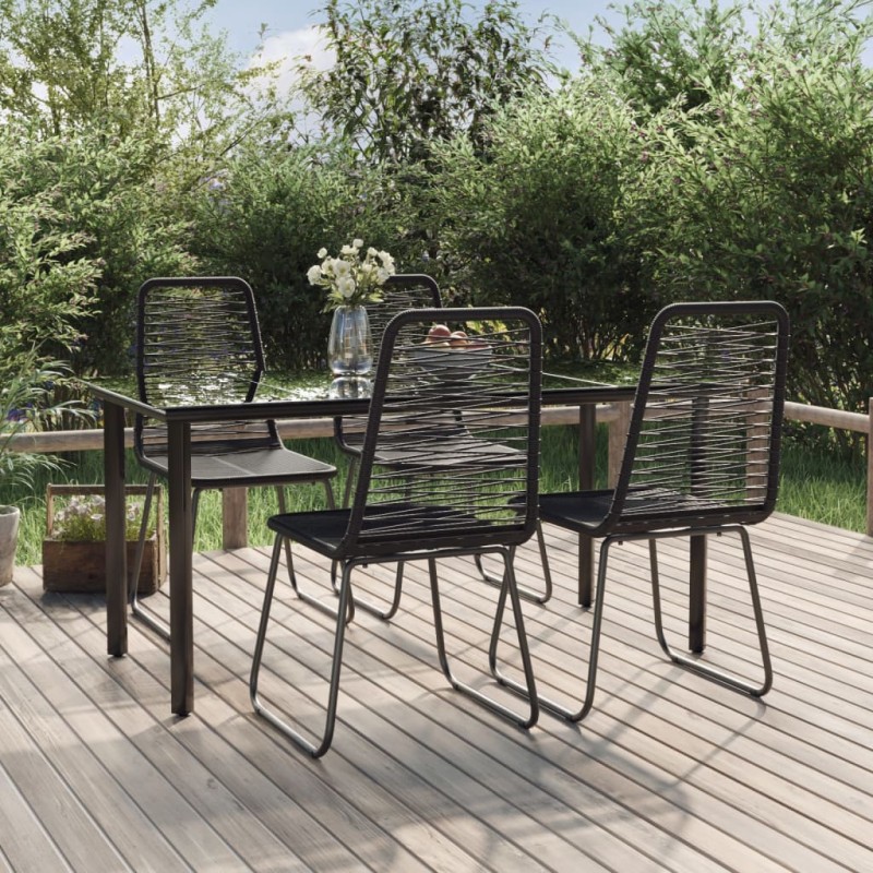 vidaXL Juego de comedor para jardín 5 piezas negro vidaXL Juego de comedor para jardín 5 piezas negro