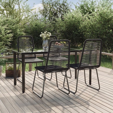 vidaXL Juego de comedor para jardín 5 piezas negro 