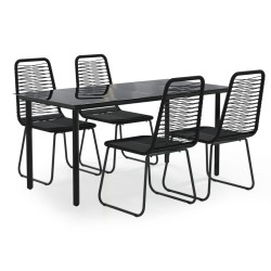 vidaXL Juego de comedor para jardín 5 piezas negro 
