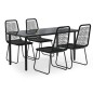 vidaXL Juego de comedor para jardín 5 piezas negro vidaXL Juego de comedor para jardín 5 piezas negro