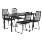 vidaXL Juego de comedor para jardín 5 piezas negro vidaXL Juego de comedor para jardín 5 piezas negro