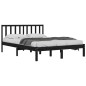 vidaXL Estructura de cama de madera maciza de pino negra 200x200 cm vidaXL Estructura de cama de madera maciza de pino negra 200x200 cm