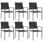 vidaXL Juego de comedor para jardín 7 piezas ratán sintético y acero vidaXL Juego de comedor para jardín 7 piezas ratán sintético y acero