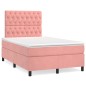 vidaXL Cama box spring con colchón terciopelo rosa 120x200 cm vidaXL Cama box spring con colchón terciopelo rosa 120x200 cm