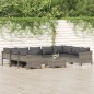 vidaXL Set de muebles de jardín 10 pzas y cojines ratán sintético gris vidaXL Set de muebles de jardín 10 pzas y cojines ratán sintético gris
