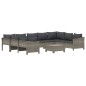 vidaXL Set de muebles de jardín 10 pzas y cojines ratán sintético gris vidaXL Set de muebles de jardín 10 pzas y cojines ratán sintético gris