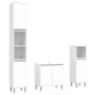 vidaXL Juego de muebles de baño 3 pzas madera contrachapada blanco