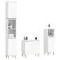 vidaXL Juego de muebles de baño 3 pzas madera contrachapada blanco