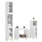 vidaXL Juego de muebles de baño 3 pzas madera contrachapada blanco