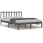 vidaXL Estructura de cama de madera maciza de pino gris 160x200 cm vidaXL Estructura de cama de madera maciza de pino gris 160x200 cm