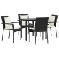 vidaXL Set de muebles jardín 5 pzas con cojines ratán sintético negro vidaXL Set de muebles jardín 5 pzas con cojines ratán sintético negro