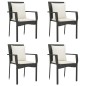 vidaXL Set de muebles jardín 5 pzas con cojines ratán sintético negro vidaXL Set de muebles jardín 5 pzas con cojines ratán sintético negro